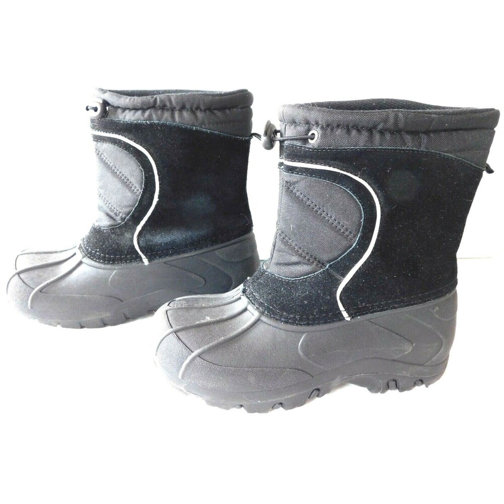 Sporto Black Winter Snow Boots Youth Size Six Seven Waterproof